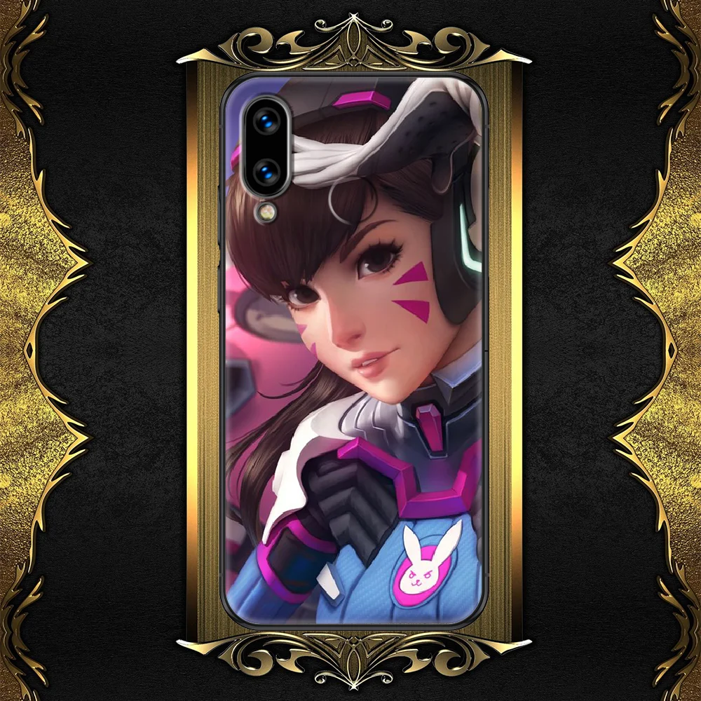 

Overwatches Genji Game d.va Phone case For Huawei Honor 6 7 8 9 10 10i 20 A C X Lite Pro Play black fashion funda art prime 3D