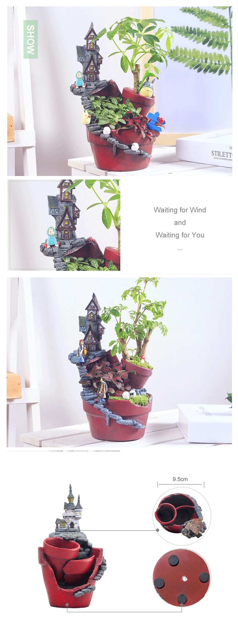Y. DSHH Flower Pot Sky Garden Planter Maceteros Decor Succulent Plant Pots Balcony Table Desktop Decoration Multi-pot Cute Mini