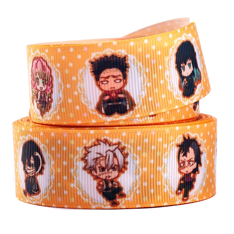 Новая Милая японская мультяшная корсажная/атласная лента kimetsu no yaiba 5 ярдов 16 мм/25