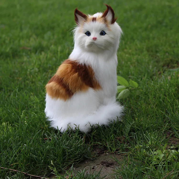 Мягкие игрушки прекрасная имитация кошек со звуком кукла животное плюшевая