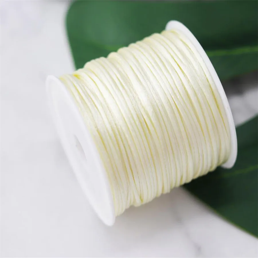 

1MM Cream Nylon Chinese Satin Silk Knot Cord Rattail Thread Necklace Macrame String Jewelry Findings Beading Rope #520