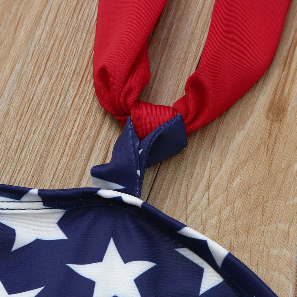 Купальник на бретельках со звездами для маленьких девочек 4 июля купальник с