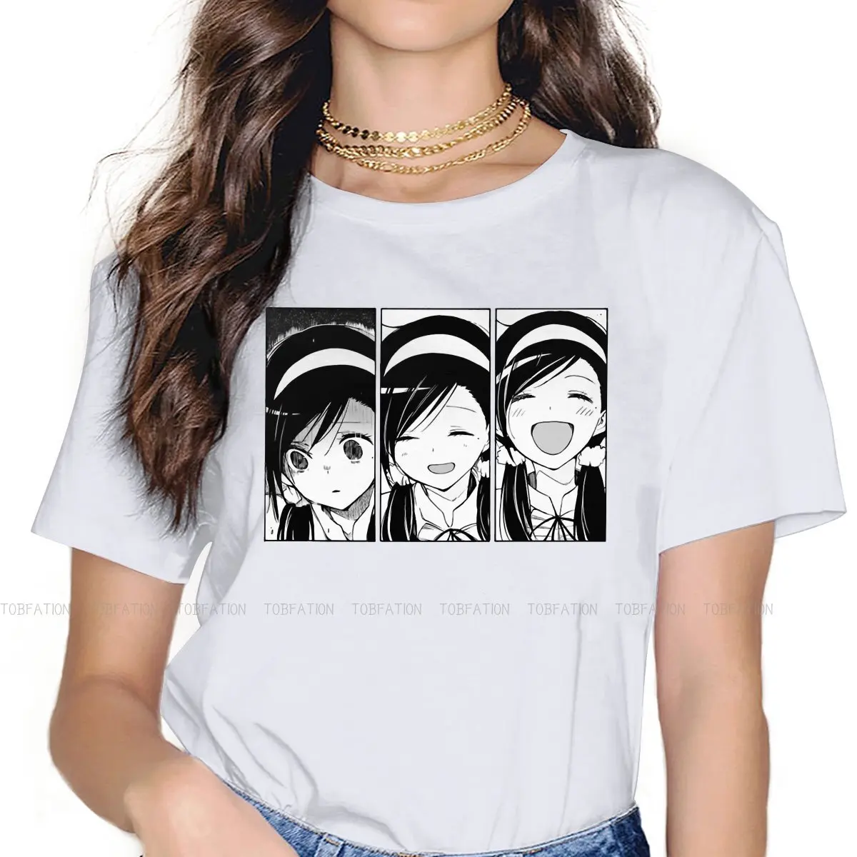 

Fumino Despair 4XL TShirts We Never Learn Girl Fabric Tops T Shirt O Neck Oversized