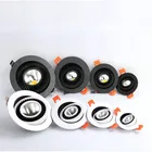 Круглая регулируемая светодиодная лампа с углом поворота 360 градусов, встраиваемый Точечный светильник черногобелого цвета, 9 Вт, 12 Вт, 15 Вт, потолочный светодиодный светильник, фоновая фотография