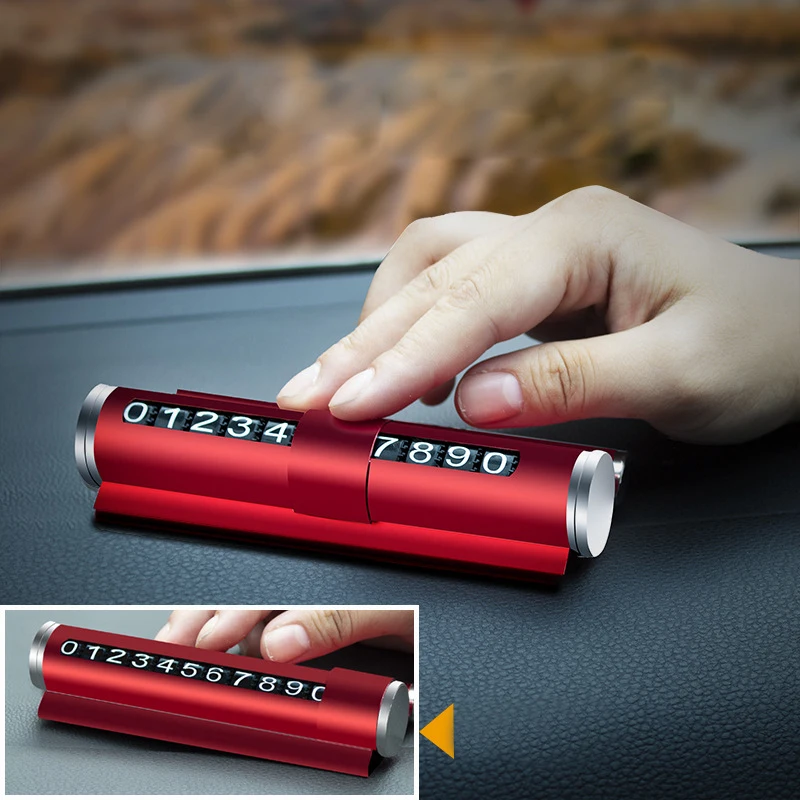 

1Pc Multifunctional Car Temporary Parking Card Phone Number Plate with Aromatherapy Automobile Safety Hammer Mobile Phone Holder