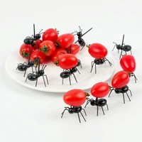 12pcs ant fruit fork set plastic ant toothpick bento stick party cake snack fork for home diy table decor kid lunch accessories