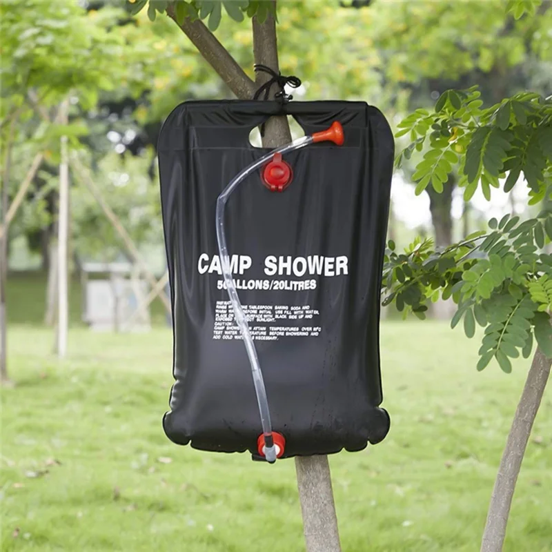 

Shower Bag for Camping 5 Gallon/20L Solar Portable Bag with switch Hose and Shower Head for Outdoor Hiking Picnic Swimming