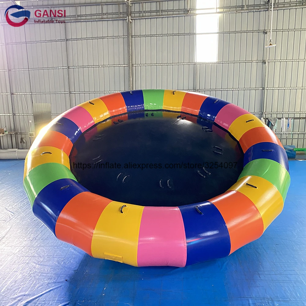 Mobile water spinning toys inflatable towable tube sea float inflatable flying crazy UFO images - 6
