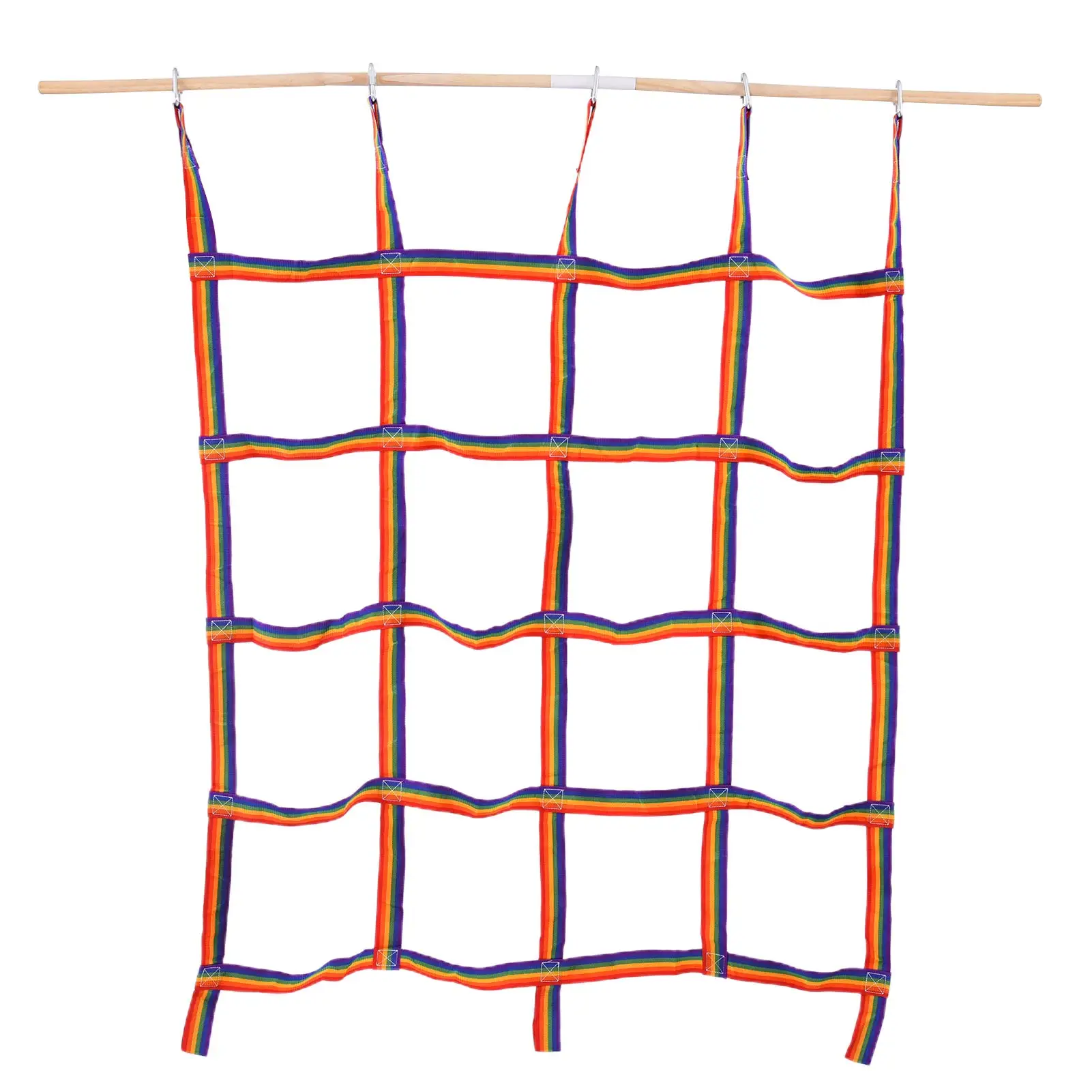 

Outdoor Children Climbing Net Rainbow Ribbon Net Physical Training Climbing Net Child Playground Swing Hanging Step Ladder
