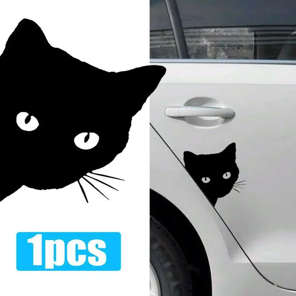 

1 шт. забавная наклейка на окно для автомобиля с изображением кошачьего лица, автомобильный бампер, аксессуары для автомобиля, наклейка для ...