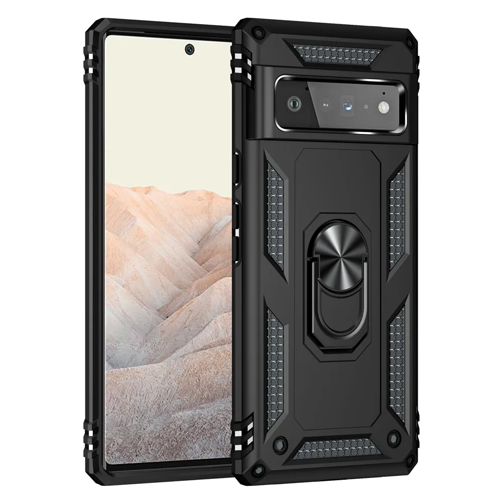 

Pixel 6 Pro For Google Pixel 6 Pro 6pro 4A 5G 5A Case Luxury Armor Magentic Ring Car Holder Cover For Pixel 4 3A 3 2 XL Pixel6