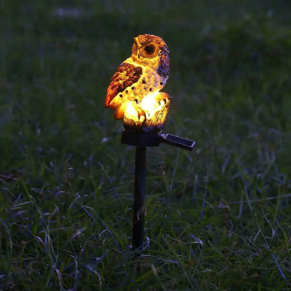 

led solar owl lawn light outdoor garden villa decoration landscape light light owl ground plug C9X4