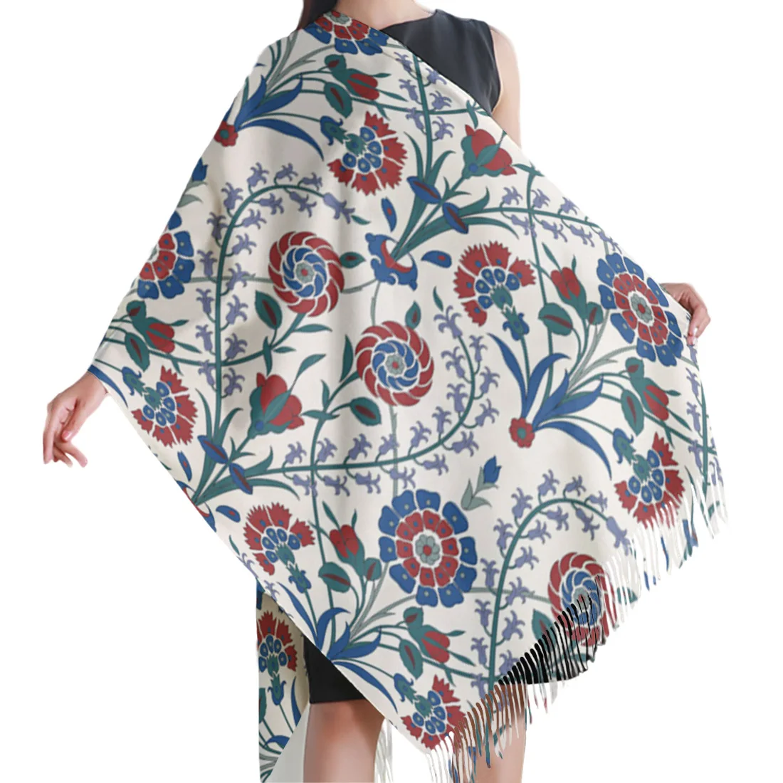 Женский кашемировый шарф традиционный арабский цветочный красивый исламский