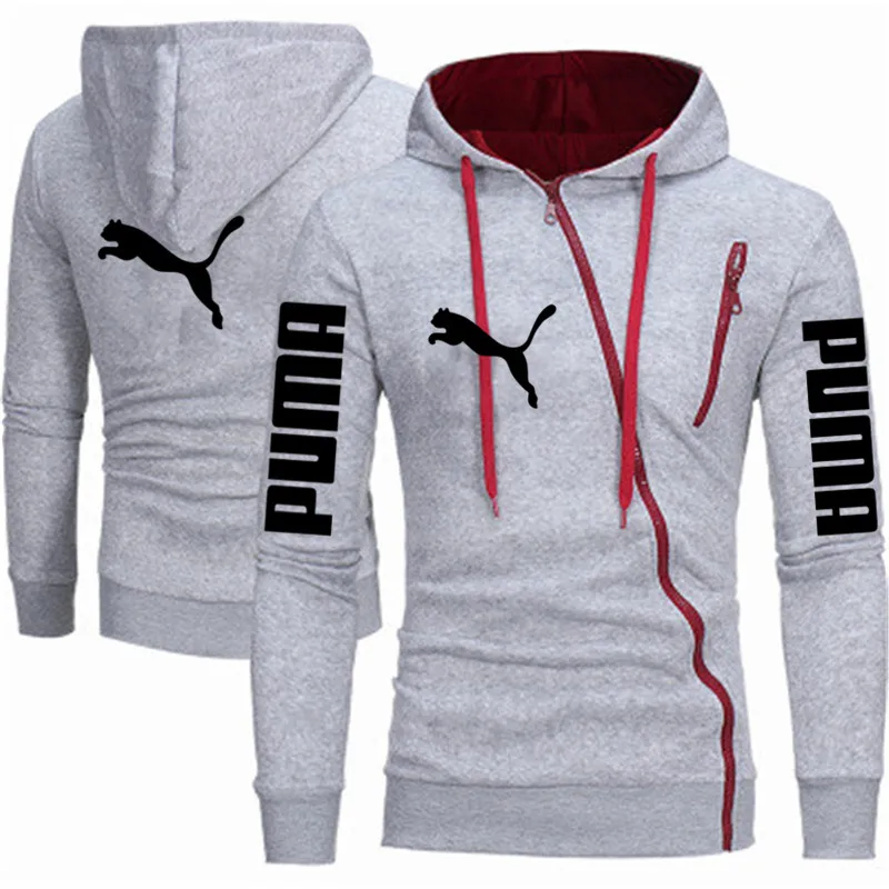 

BOLUBAO Fashion Brand Men's Hoodie Spring And Autumn Men'Casual Diagonal Zipper Hooded Sweatshirt Men's Letter Print Sports Top