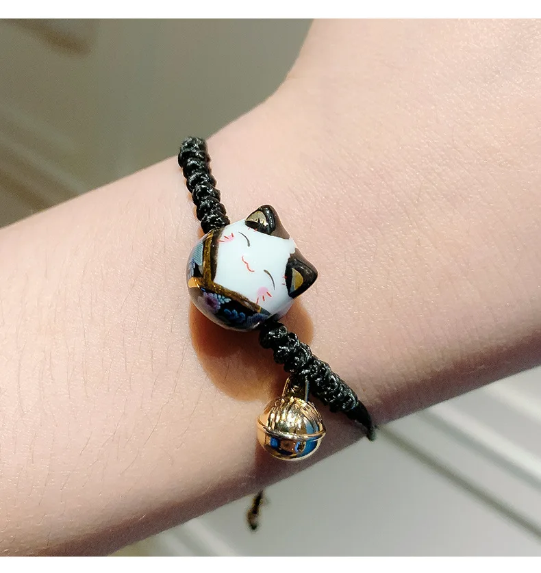 Женский Регулируемый браслет с подвеской Счастливый Кот | Украшения и аксессуары