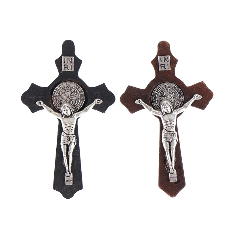 Фото Крест Иисуса кристианского дерева DIY ожерелье ювелирные изделия | Украшения и