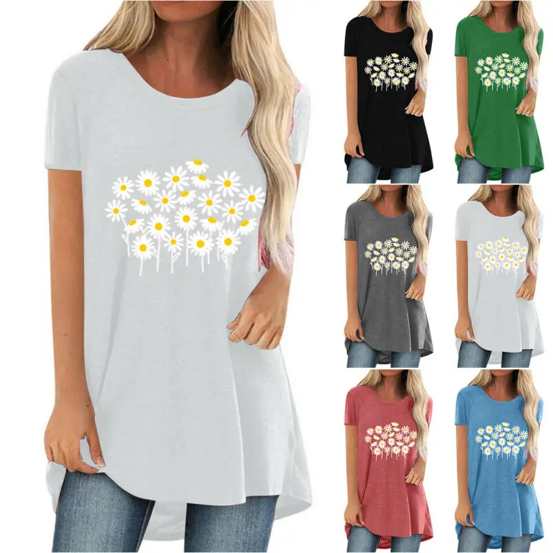 

Loose Women Tops t Shirt for Women Short Sleeve Printed T-shirts Crew Neck Loose Casual Summer Tees