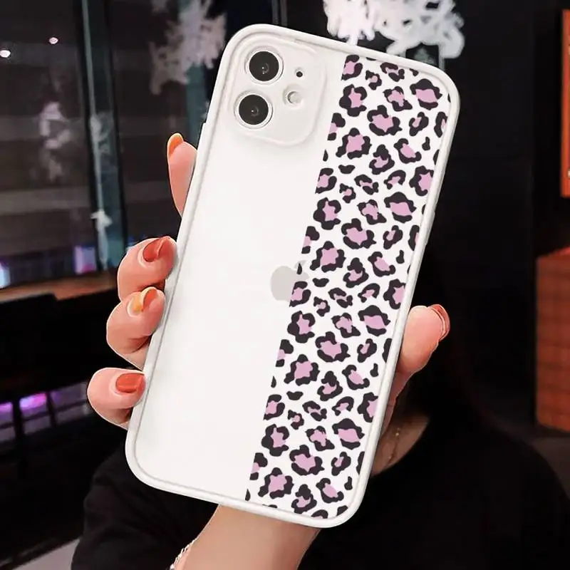 

Leopard Print Colorful art pattern Phone Case matte transparent For iphone 7 8 11 12 plus mini x xs xr pro max cover
