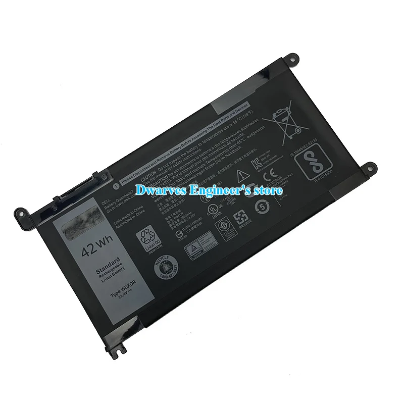 11.4V 42Wh WDXOR Laptop Battery For Dell Inspiron 17 5767 5770 15 5565 5578 7560 7569 7570 7579 13 5368 5378 7368 7378 14 7460 - купить по