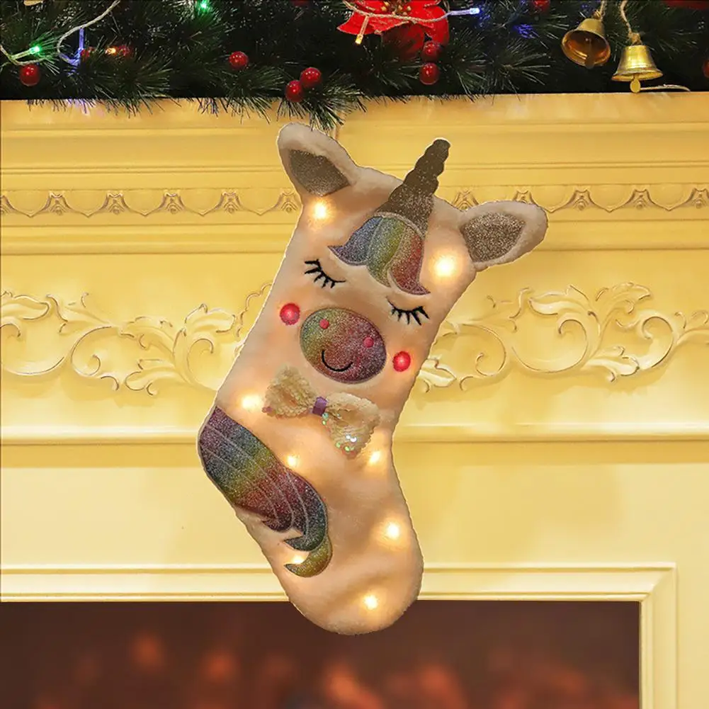 Рождественские чулки для подарков и прикольной сумочкой с пайетками бантом