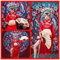 maternity dresses for photo shoot pregnant womens costume chinese cheongsam national clothing headwear tops and skirt