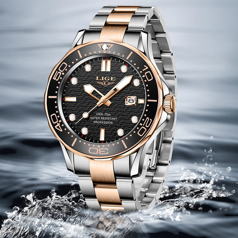 2021 спортивные наручные часы для мужчин LIGE Лидирующий бренд водонепроницаемые из