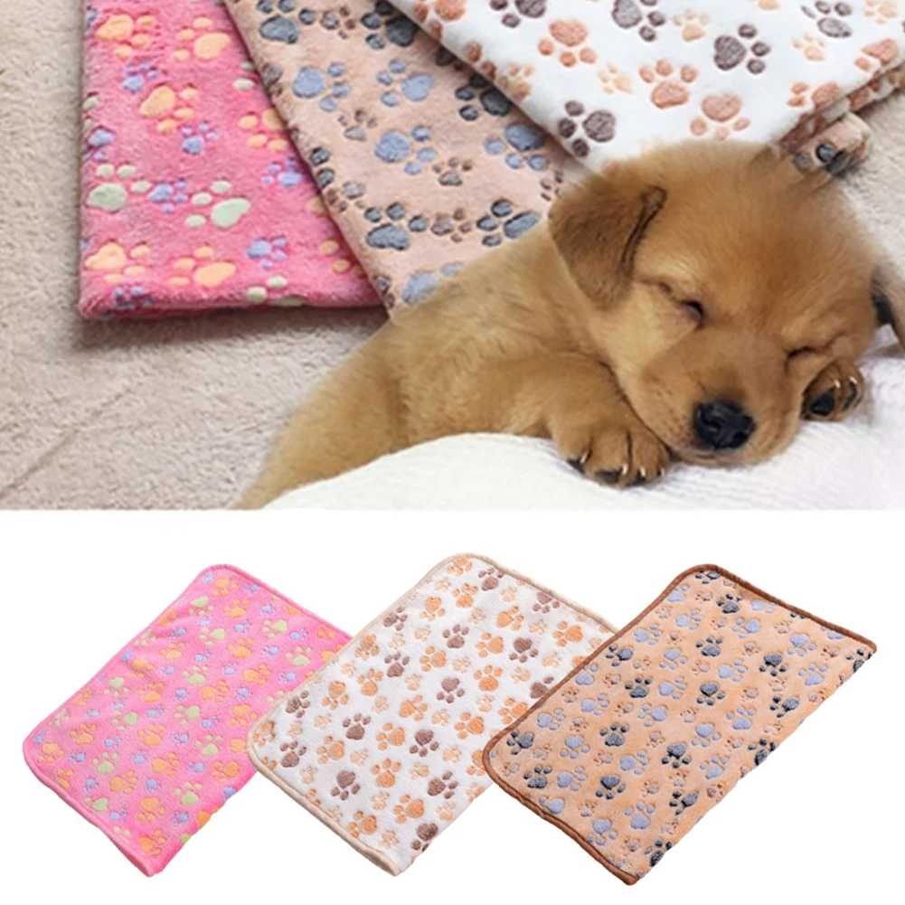 1 шт. фланелевые коврики для собак с принтом лап | Дом и сад