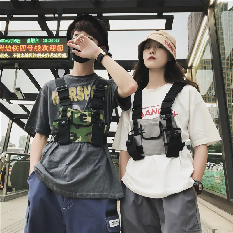 Тактический жилет в стиле хип хоп многофункциональная нагрудная сумка мужская и