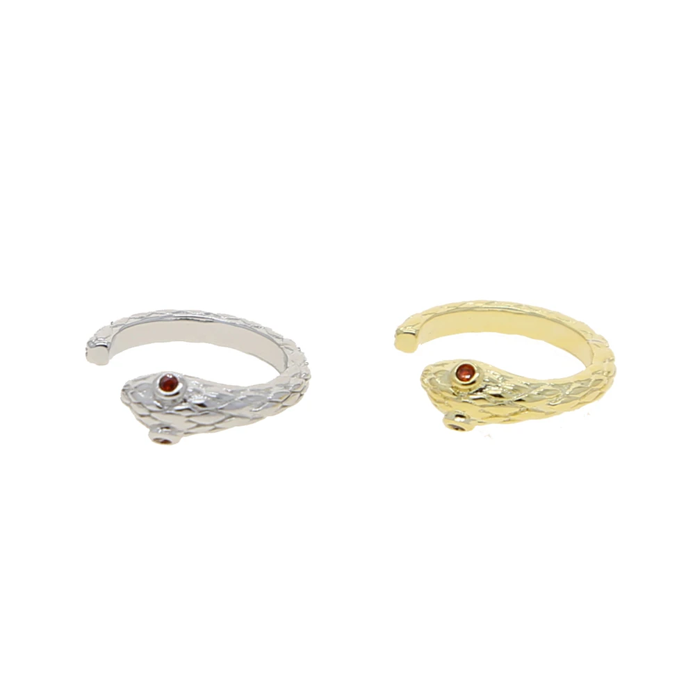 Женские серьги-клипсы в виде змеи золотистого и серебристого цвета 1 шт. |