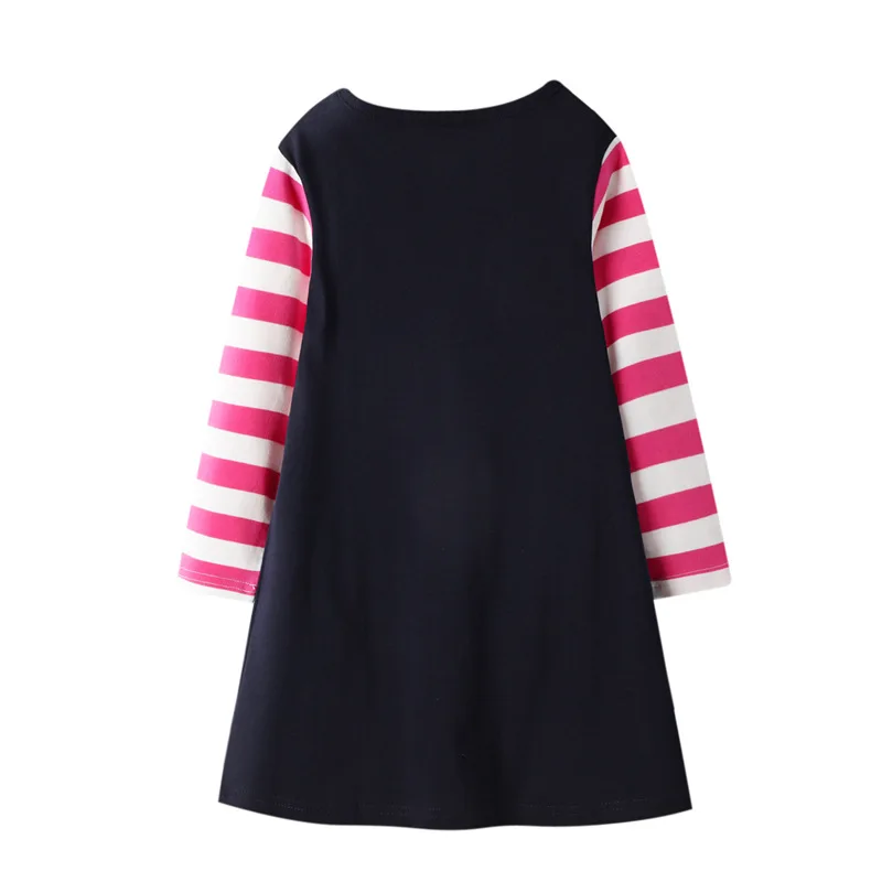 Радужное платье с единорогом для девочек новинка Весенняя детская одежда