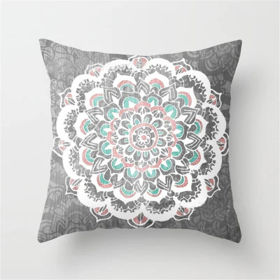 Чехол для подушки с цветком мандала декоративная наволочка в богемном стиле