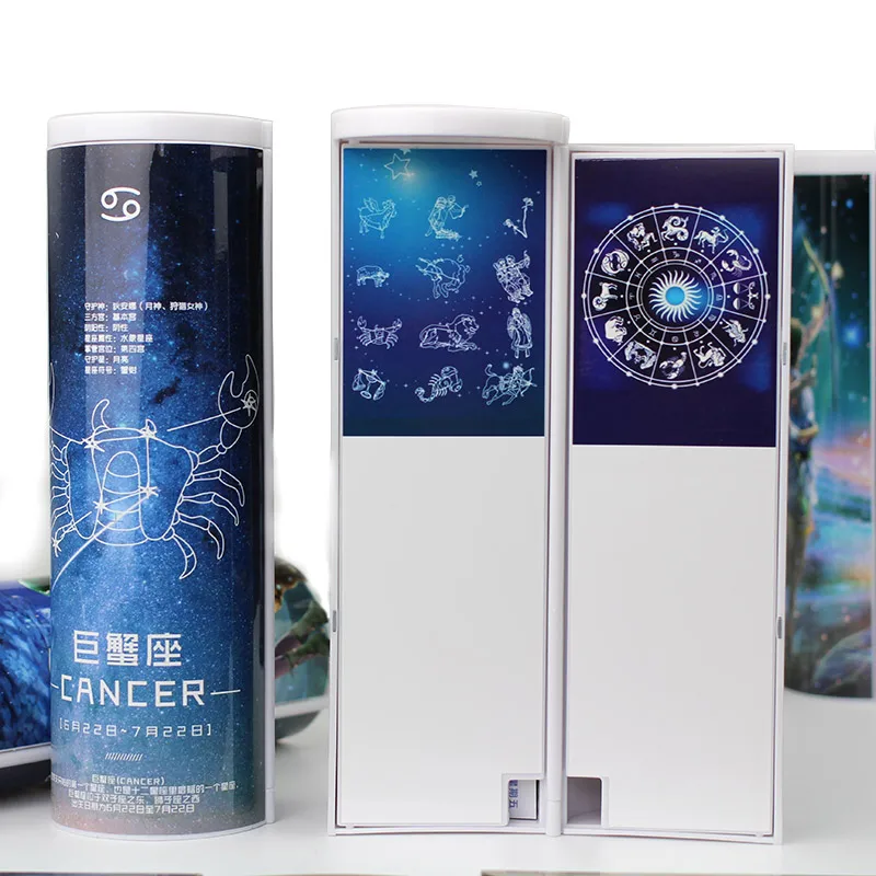 Двенадцать созвездий пенал калькулятор солнечное Стираемое Зеркало высокой