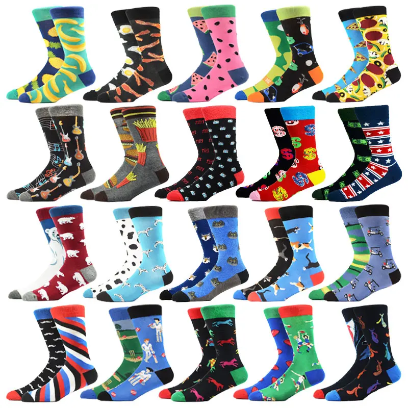 Носки хлопковые с принтом в виде еды | Мужская одежда