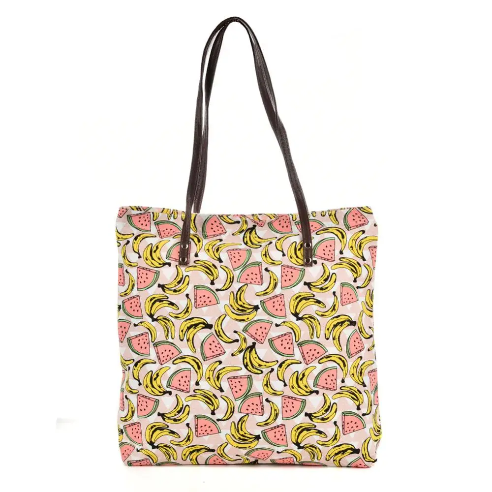 

Cute Print Reusable Shopping Bag Women Canvas Tote Bags Eco Bag Shopper Shoulder Bags Beach Travel Tote Handbag QQ2162