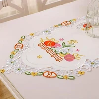 europe elegant easter egg art embroidery bed table runner flag cloth cover lace tablecloth mat kitchen party decor