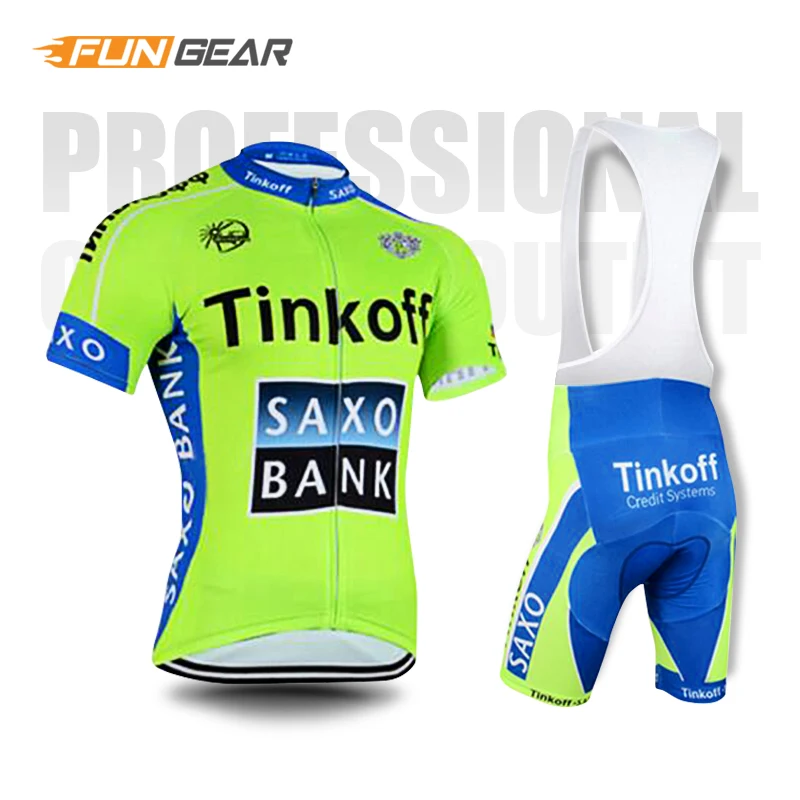Bib Cycling Set SAXOBANK Tinkoff Pro команда велоспортивная одежда для гонок одежда Мужская Джерси Набор дорожный велосипед одежда флуоресцентный зеленый Ropa Ciclismo Maillot - Цвет: Bib Cycling Set