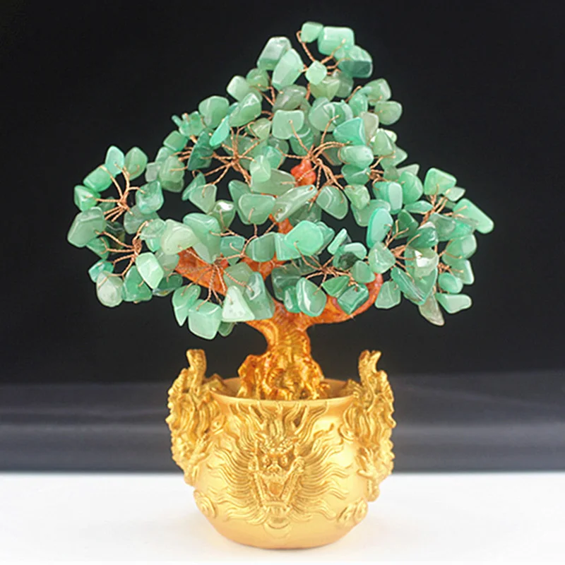 Премиум мини хрустальные деньги дерево бонсай стиль удача фэн шуй приносит
