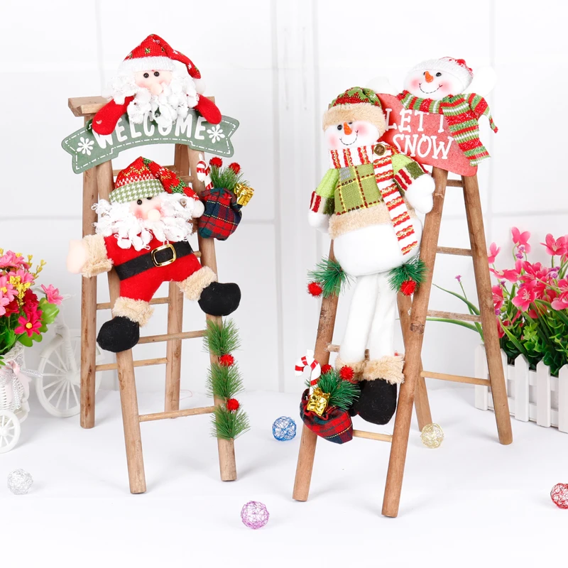 

Рождественские украшения лестница для пожилых, Рождественская кукла снеговик, детский подарок, Рождественская елка, снежный домик, украшен...