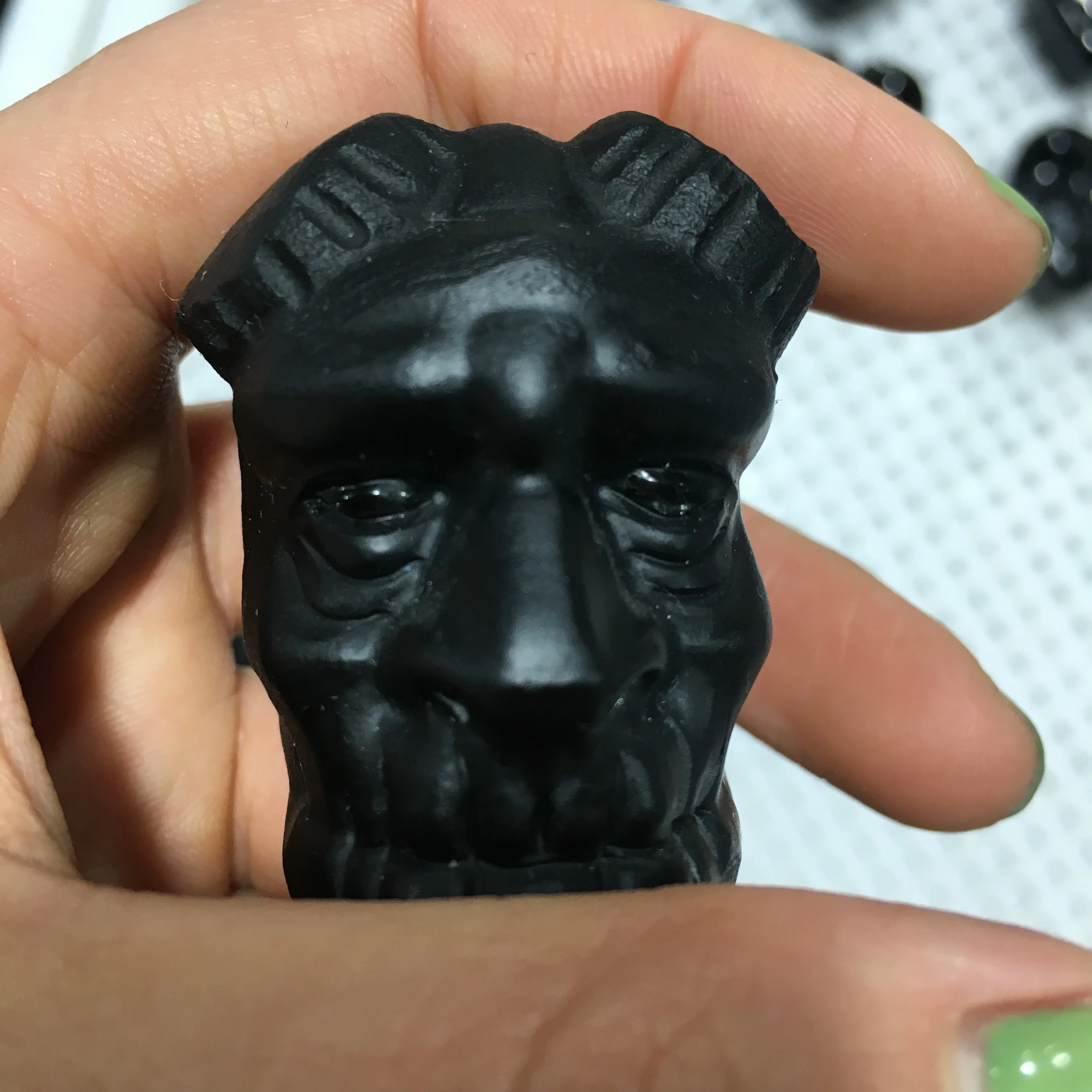 

1pcs Classic Black Obsidian the baron's head furniture decoration