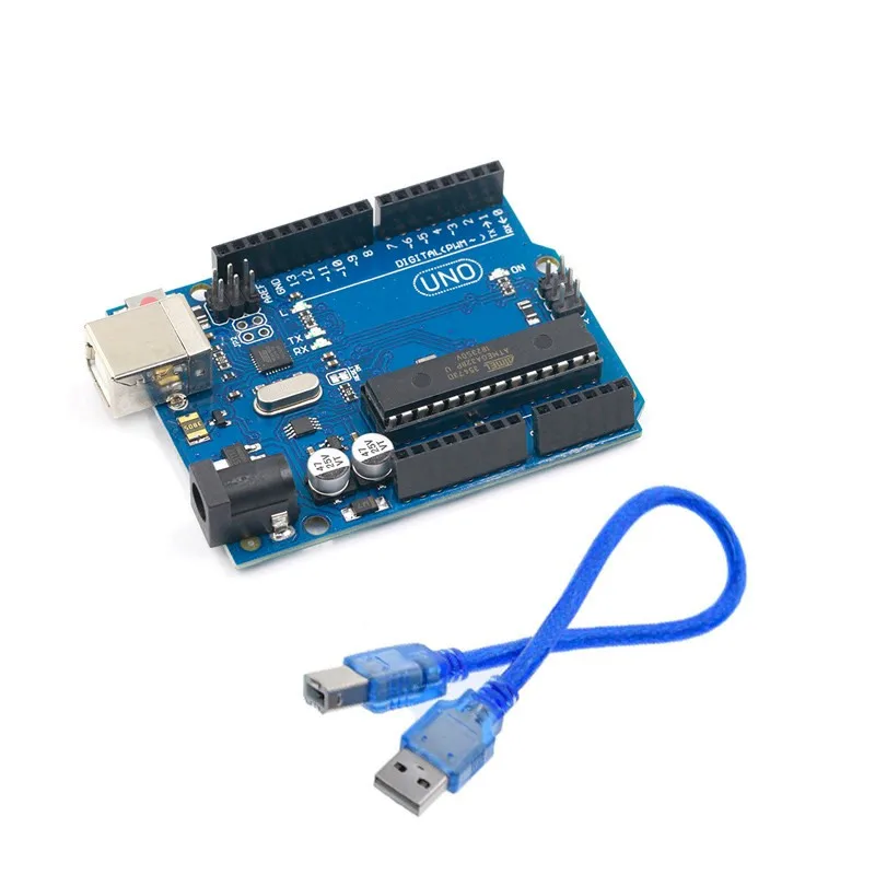 

One set UNO R3 (CH340G) ATMEGA16U2+MEGA328P Chip For Arduino UNO R3 Development board + USB CABLE
