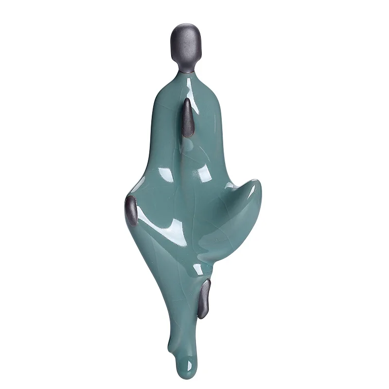 

Buddha statue and monk statue purple sand firing creative modern living room study decoration home decoration crafts