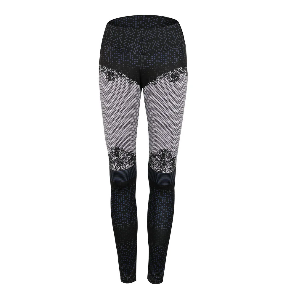 

Casual Leggings Women Fashion Lace Print Push Up High Waist Female Fitness Lenggins Workout Elastic Plus Size Leggings