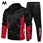 Мужской спортивный костюм, куртка на молнии и штаны, спортивная одежда для мужчин, спортивные костюмы для бега, новинка 2021