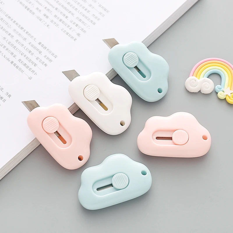 

Kawaii Solid Color Mini Portable Utility Knife Paper Cutter Cutting Paper Razor Blade Office School Stationery Papelaria Escolar