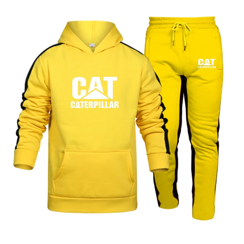 

2021 Tracksuit Men Fashion Splicing Hoodies Men Suits Brand Sets Men Sweatshirts+Sweatpants Autumn Winter Fleece Hooded Pullover