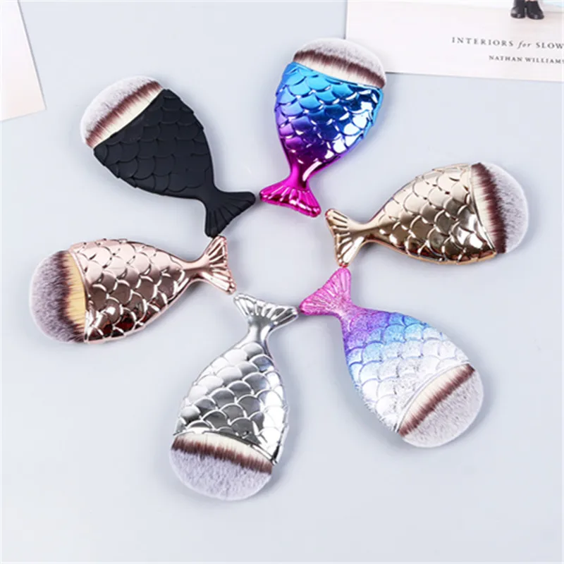 

Русалка кисти для макияжа кисть для нанесения основы под макияж Bb крем кисти кисть в виде рыбьего хвоста Красота инструменты