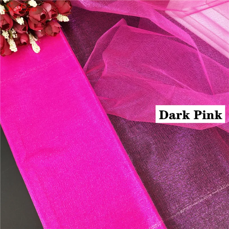 Dark pink 5 м высокая плотность Органза Свадебный фон вуаль свадебное кресло спинка Марля заселенный стол макет Арка украшение из пряжи 5zSH015 - Цвет: Dark pink