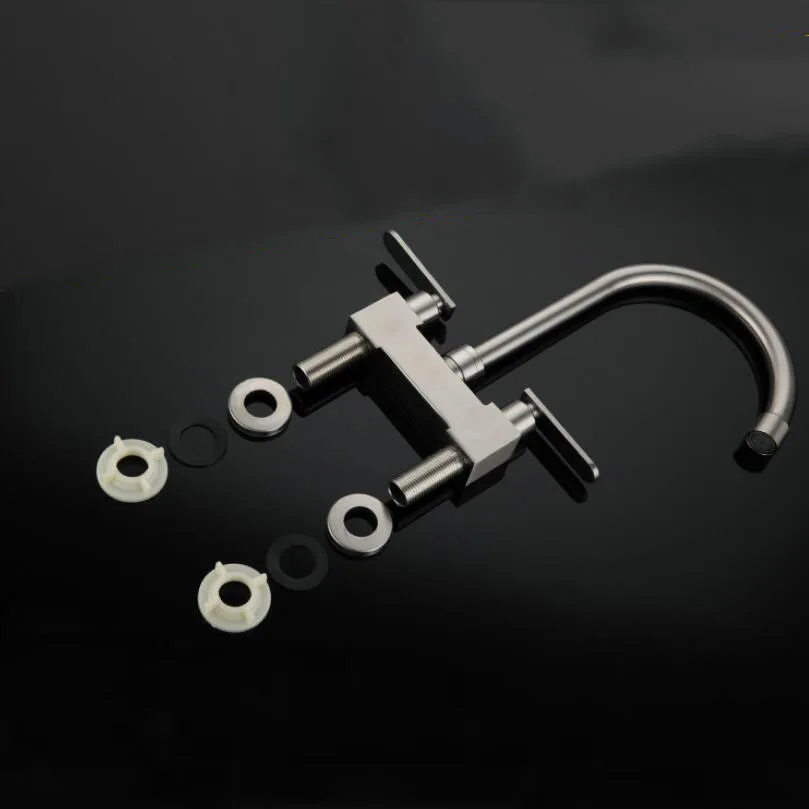 Смеситель для раковины с двумя отверстиями из нержавеющей стали G1/2 304 смеситель