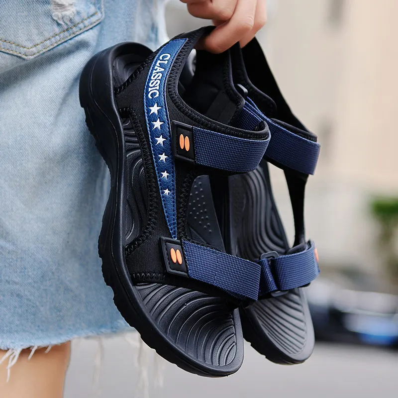 

Large Size 46 Men Sandals Summer Outdoor Walk Shoes Lightweight EVA Sole Casual Sandals for Men 2021 New Open Toe Flat Shoes