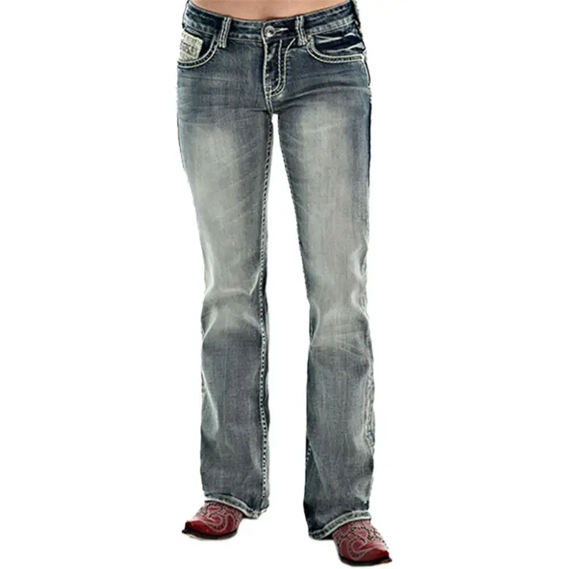 

Womens Ladies Denim Jeans Trouser Casual Jegging Pockets Long Pants Plus Size